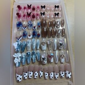 Customized reusable nail art (all hand designed and painted by nail artists)